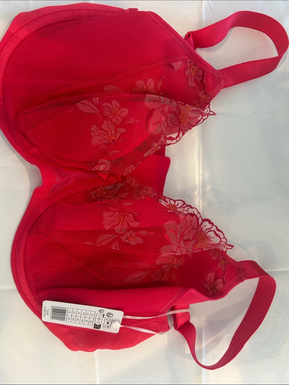 Elomi Hot Pink Floral Lace Underwire Bra